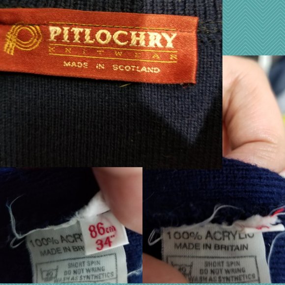 Pitlochry Scotland Navy Floral Embroidered Sweater - Picture 4 of 5